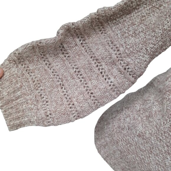 Sleeping On Snow Beige Cowl Neck Cable Neck Puff Sleeve Sweater Size XS Anthro - Picture 5 of 13